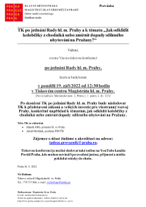 TK po jednání Rady hl. m. Prahy a k tématu „Jak odklidit koloběžky z chodníků