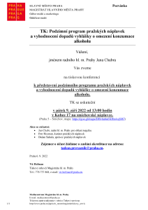 TK: Podzimní program pražských náplavek  a vyhodnocení dopadů vyhlášky o omezení konzumace  alkoholu