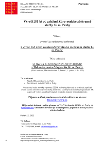 Výročí 165 let od založení Zdravotnické záchranné  služby hl. m. Prahy