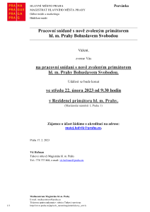 Pracovní snídaně s nově zvoleným primátorem  hl. m. Prahy Bohuslavem Svobodou