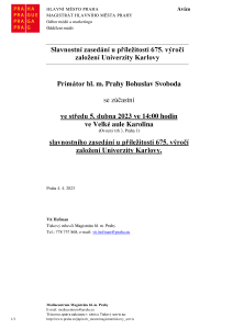 Slavnostní zasedání u příležitosti 675. výročí založení Univerzity Karlovy