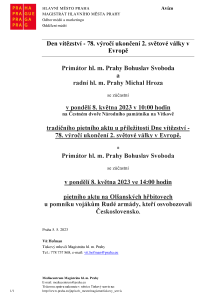 Den vítězství - 78. výročí ukončení 2. světové války v  Evropě