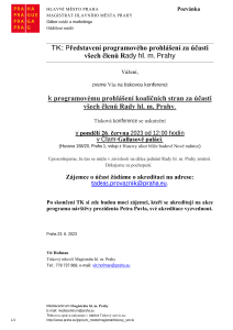 TK: Představení programového prohlášení za účasti všech členů Rady hl. m. Prahy