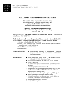 specialista / specialistka informačního systému v odboru informatiky (3 pracovní místa)