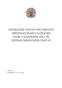 Doporučené postupy pro seniorská pobytová zařízení při epidemii COVID &#8211; 19