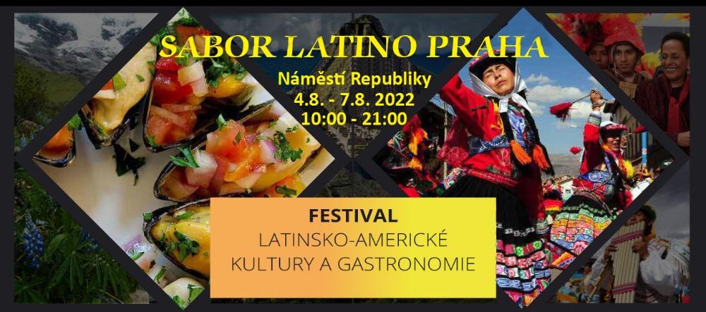 Plakát festivalu Sabor Latino Praha 2022