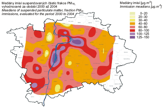 Izokoncentrační vrstvy zpracované pro druhou etapu mobilních měření systémem SZÚ v měřicí síti v Praze, 2000–2004