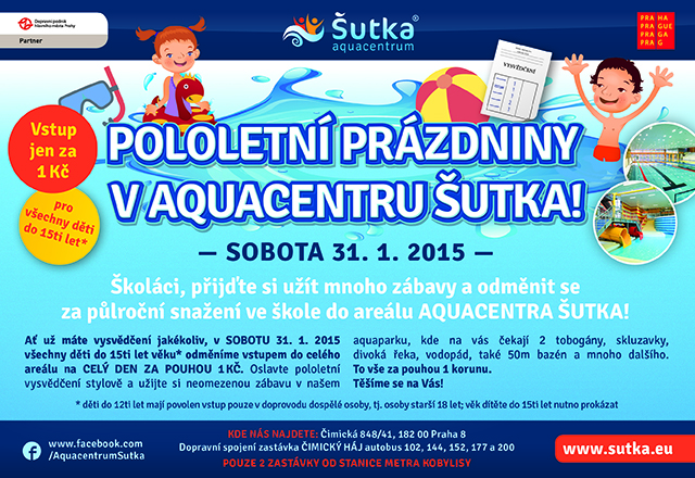 Pololetní prázdniny v Aquacentru Šutka! 